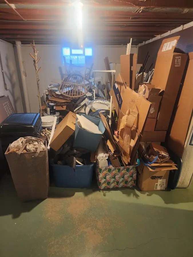 Roll-off dumpster container at job site for Concrete Dumpster Rental in Springfield